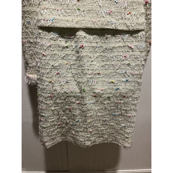 Vtg St John 2pc Skirt Suit Pale Green Fringed Button Front Jacket Sz 2 Colorful - Picture 10 of 15